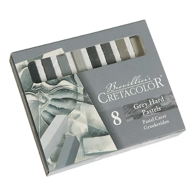 Set crete pastel Cretacolor - 8 buc, nuanțe de gri