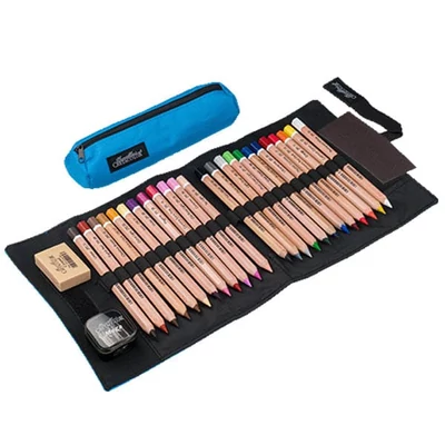 Cretacolor Pencil Wrap Set, set de desen în suport de pânză rulabil - MegaColor, 28 buc