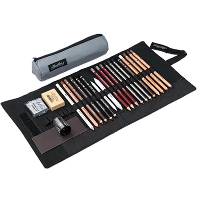 Cretacolor Pencil Wrap Set, set de desen în suport de pânză rulabil - Professional, 24 buc