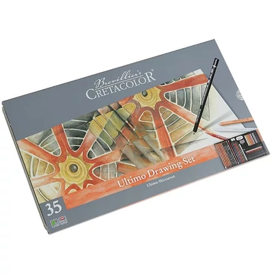 Set de desen și schiță  Cretacolor Ultimo, 35 piese, cutie metalica