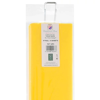 Hârtie mătase în pachet, 50x76 cm, 21 g, 6 buc - galben soare