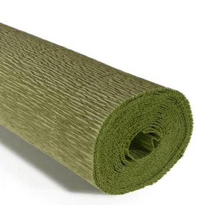 Hârtie creponată cu flori, 180 g, 50x250 cm - 562 salvie