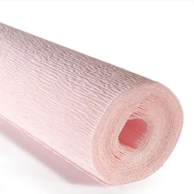 Hârtie creponată cu flori, 180 g, 50x250 cm - 569 roz deschis