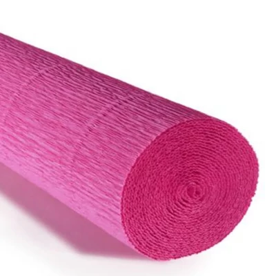 Hârtie creponată florală, 180 g, 50x250 cm - 570 fucsia