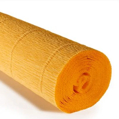 Hârtie creponată cu flori, 180 g, 50x250 cm - 576 galben