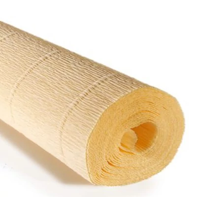 Hârtie creponată cu flori, 180 g, 50x250 cm - 577 crem
