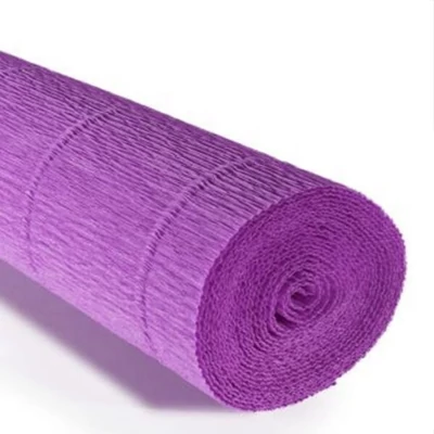 Hârtie creponată cu flori, 180 g, 50x250 cm - 590 violet