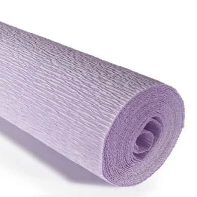 Hârtie creponată cu flori, 180 g, 50x250 cm - 592 violet deschis