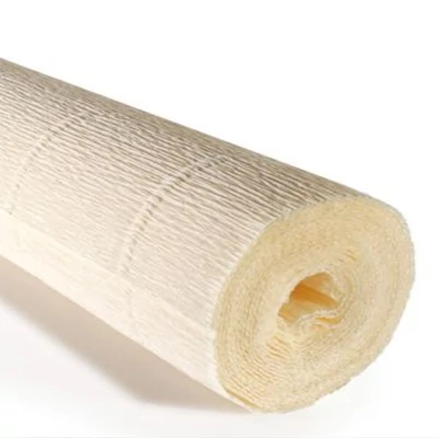Hârtie creponată florală, 180 g, 50x250 cm - 603 alb murdar