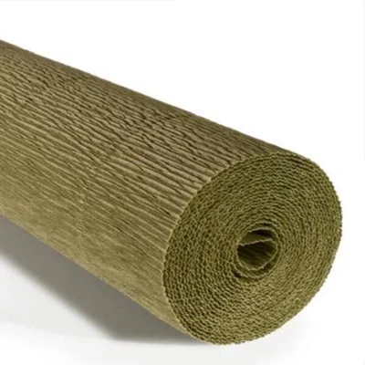 Hârtie creponată de flori, 180 g, 50x250 cm - 612 pământ verde