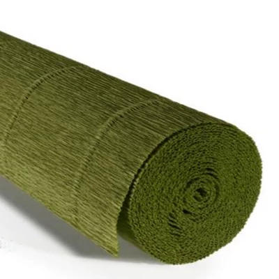 Hârtie creponată florală, 180 g, 50x250 cm - 622 verde măsline
