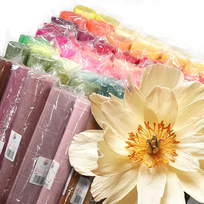 Hârtie creponată florală, 180 g, 50x250 cm - în diverse culori