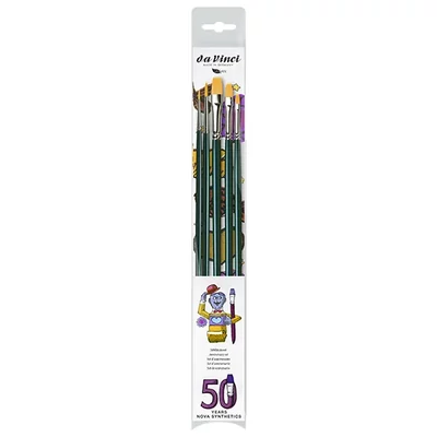 Set de pensule Da Vinci Nova 50 years anniversary, sintetice, mixte, 5 buc, cu mâner lung