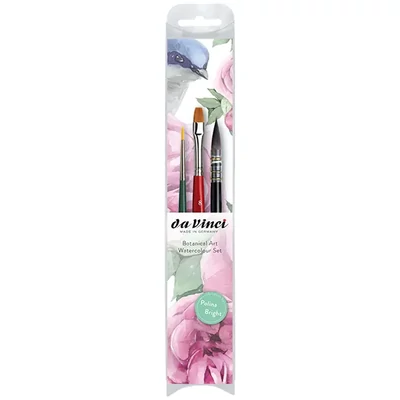 Da Vinci Botanical Art Watercolour Set, sintetice, mixte, 3 buc