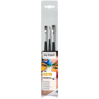 Da Vinci 5219 Set de pensule pentru pictură pe față, sintetice, mixte, 3 bucăți