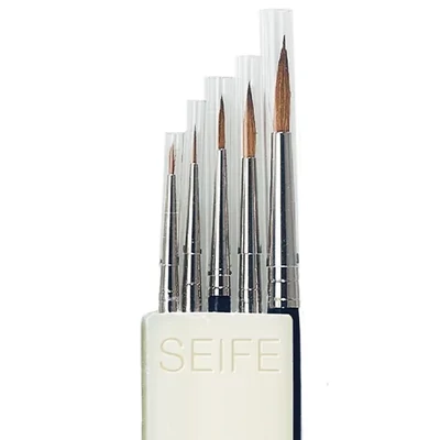Da Vinci 5246 Set pensulă acuarelă, cu gât roșu, rotundă, 5 buc + săpun