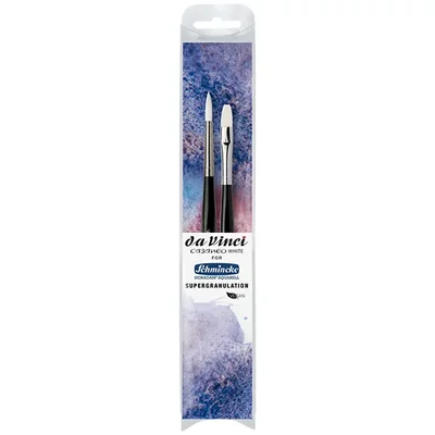 Set de pensule Da Vinci Casaneo White for Schmincke Horadam Aquarell Supergranulation, sintetice, asortate, 2 buc