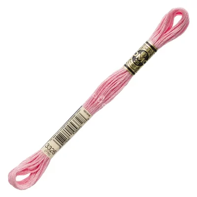 Ață pentru broderie DMC Mouliné (împărțit, 6 fire), 8 m - 041-3326, Rose - LT