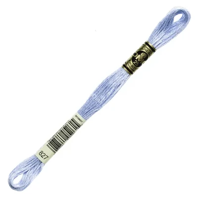 Ață pentru broderie DMC Mouliné (împărțit, 6 fire), 8 m - 135-827, Blue - VY LT