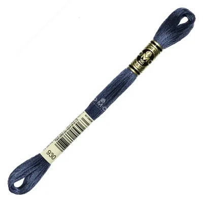 Ață pentru broderie DMC Mouliné (împărțit, 6 fire), 8 m - 165-930, Antique Blue - DK
