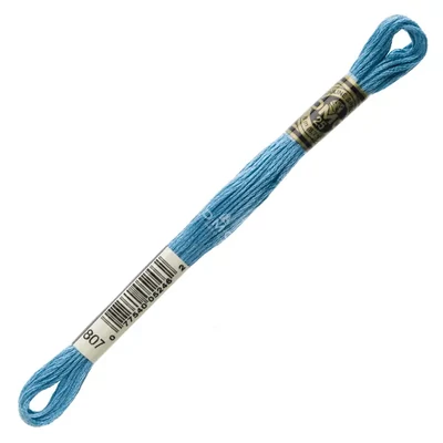 Ață pentru broderie DMC Mouliné (împărțit, 6 fire), 8 m - 177-807, Peacock Blue