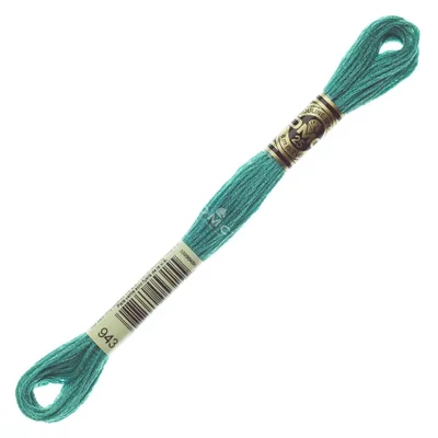 Ață pentru broderie DMC Mouliné (împărțit, 6 fire), 8 m - 198-943, Aquamarine - MED