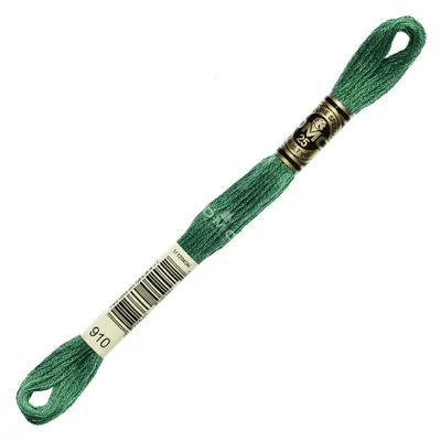 Ață pentru broderie DMC Mouliné (împărțit, 6 fire), 8 m - 225-910, Emerald Green - DK