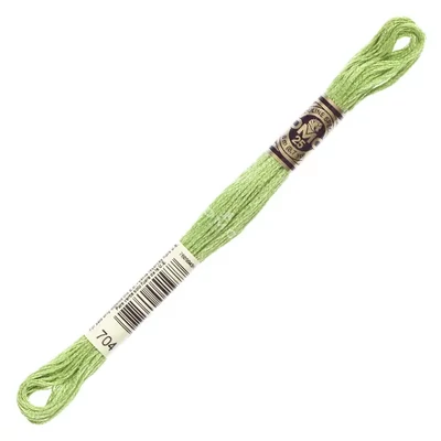 Ață pentru broderie DMC Mouliné (împărțit, 6 fire), 8 m - 248-704, Chartreuse - BRIGHT