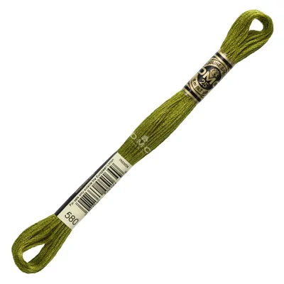 Ață pentru broderie DMC Mouliné (împărțit, 6 fire), 8 m - 276-580, Moss Green - DK