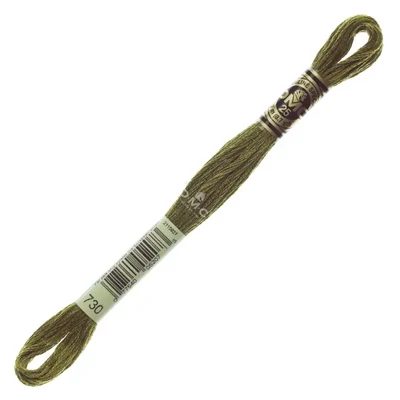 Ață pentru broderie DMC Mouliné (împărțit, 6 fire), 8 m - 287-730, Olive Green - VY DK