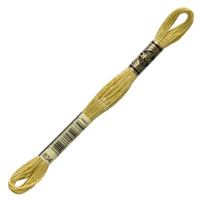 Ață pentru broderie DMC Mouliné (împărțit, 6 fire), 8 m - 296-834, Golden Olive - VY LT
