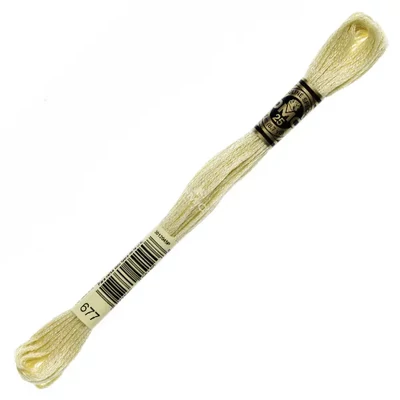 Ață pentru broderie DMC Mouliné (împărțit, 6 fire), 8 m - 303-677, Old Gold - VY LT