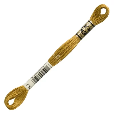 Ață pentru broderie DMC Mouliné (împărțit, 6 fire), 8 m - 318-680, Old Gold - DK
