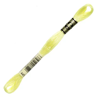 Ață pentru broderie DMC Mouliné (împărțit, 6 fire), 8 m - 338-445, Lemon - LT