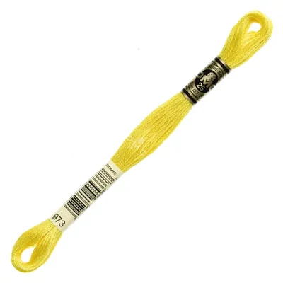 Ață pentru broderie DMC Mouliné (împărțit, 6 fire), 8 m - 340-973, Canary - BRIGHT