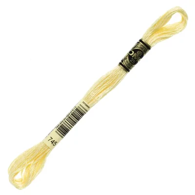 Ață pentru broderie DMC Mouliné (împărțit, 6 fire), 8 m - 347-745, Yellow - LT PALE