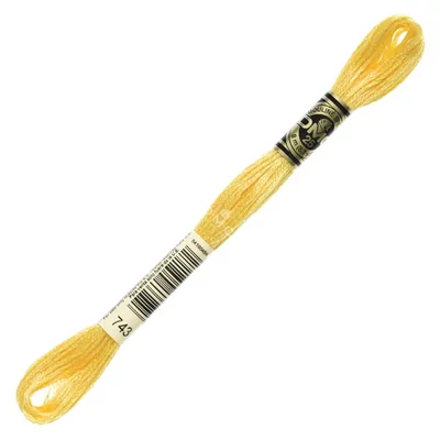 Ață pentru broderie DMC Mouliné (împărțit, 6 fire), 8 m - 349-743, Yellow - MED