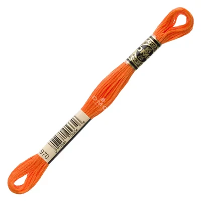Ață pentru broderie DMC Mouliné (împărțit, 6 fire), 8 m - 353-970, Pumpkin - LT