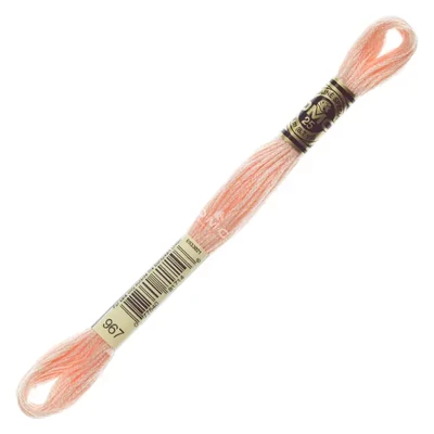 Ață pentru broderie DMC Mouliné (împărțit, 6 fire), 8 m - 357-967, Peach - LT