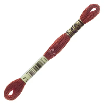 Ață pentru broderie DMC Mouliné (împărțit, 6 fire), 8 m - 372-919, Red Copper