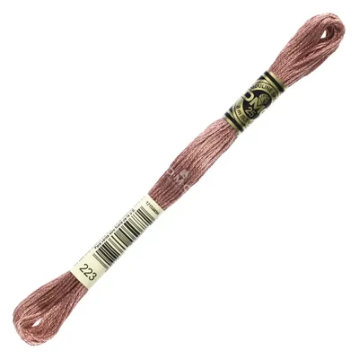 Ață pentru broderie DMC Mouliné (împărțit, 6 fire), 8 m - 384-223, Shell Pink - LT