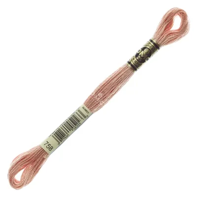 Ață pentru broderie DMC Mouliné (împărțit, 6 fire), 8 m - 391-758, Terra Cotta - VY LT