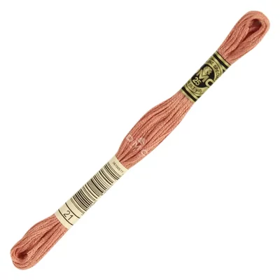 Ață pentru broderie DMC Mouliné (împărțit, 6 fire), 8 m - 402-21, Light Alizarian