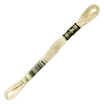 Ață pentru broderie DMC Mouliné (împărțit, 6 fire), 8 m - 418-739, Tan - ULT VY LT