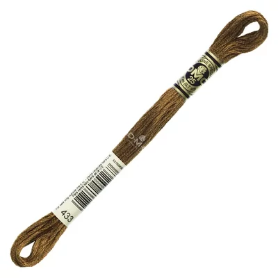 Ață pentru broderie DMC Mouliné (împărțit, 6 fire), 8 m - 424-433, Brown - MED