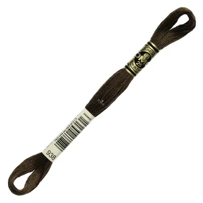Ață pentru broderie DMC Mouliné (împărțit, 6 fire), 8 m - 427-938, Coffee Brown - ULT DK