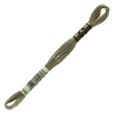 Ață pentru broderie DMC Mouliné (împărțit, 6 fire), 8 m - 438-642, Beige Gray - DK