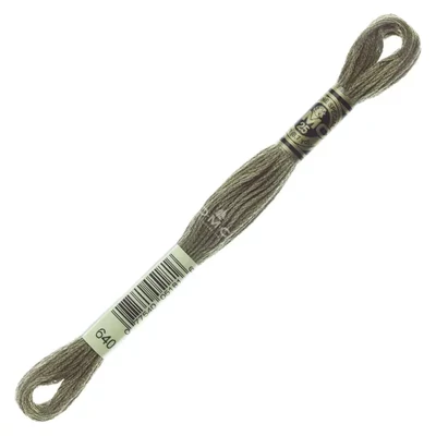 Ață pentru broderie DMC Mouliné (împărțit, 6 fire), 8 m - 439-640, Beige Gray - VY DK