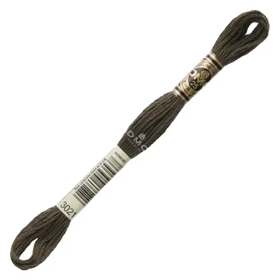 Ață pentru broderie DMC Mouliné (împărțit, 6 fire), 8 m - 441-3021, Brown Gray - VY DK