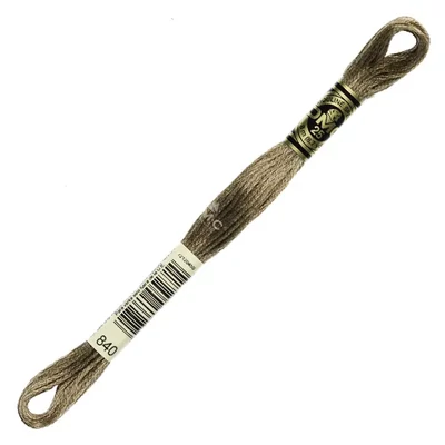 Ață pentru broderie DMC Mouliné (împărțit, 6 fire), 8 m - 455-840, Beige Brown - MED